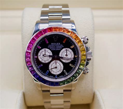 rolex daytona rainbow chrono24|rolex with rainbow bezel.